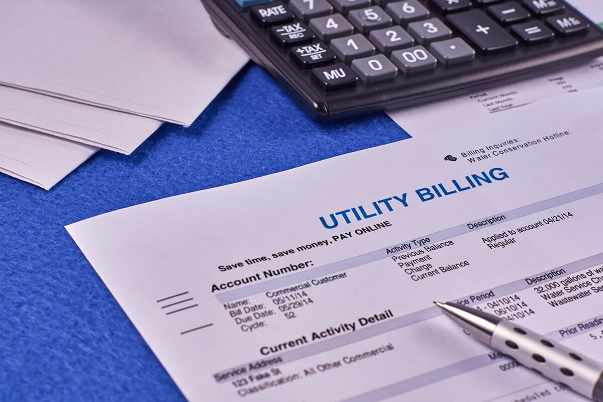 Utility bill on the table